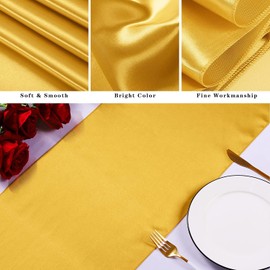 KAHEIGN 12 Pieces Table Runner Satin Table Runner Set, 30 cm x 275 cm Rectangular Tablecloths Plain Table Runner Soft Velvet Table Runner for Party Wedding Birthday Party Table Decoration