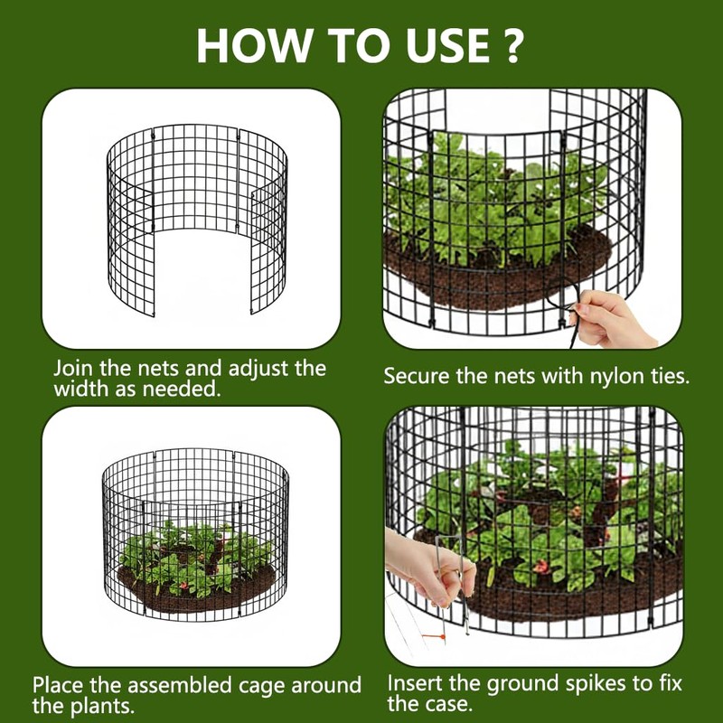DAYUMKOU 10 Pack Metal Wire Mesh Plant Protector from Animals(12"×12")