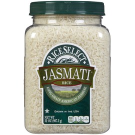 RiceSelect Jasmati, Long Grain Jasmine Rice, Gluten-Free, Non-GMO, 32 Oz. Jar