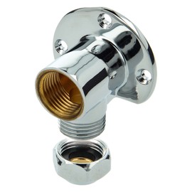 tecuro Wall Plate, Wall Plate Elbow, Wall Connection for Valve, 1/2 inch x 1/2 inch Connection, Chrome Plated Brass