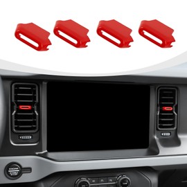 RAZPOY for Bronco Air Conditioning Outlet Adjustment Trim, 4PCS Central Control Air Outlet Vent Cover Compatible with 2021-2023 Ford Bronco Interior Accessories, Red