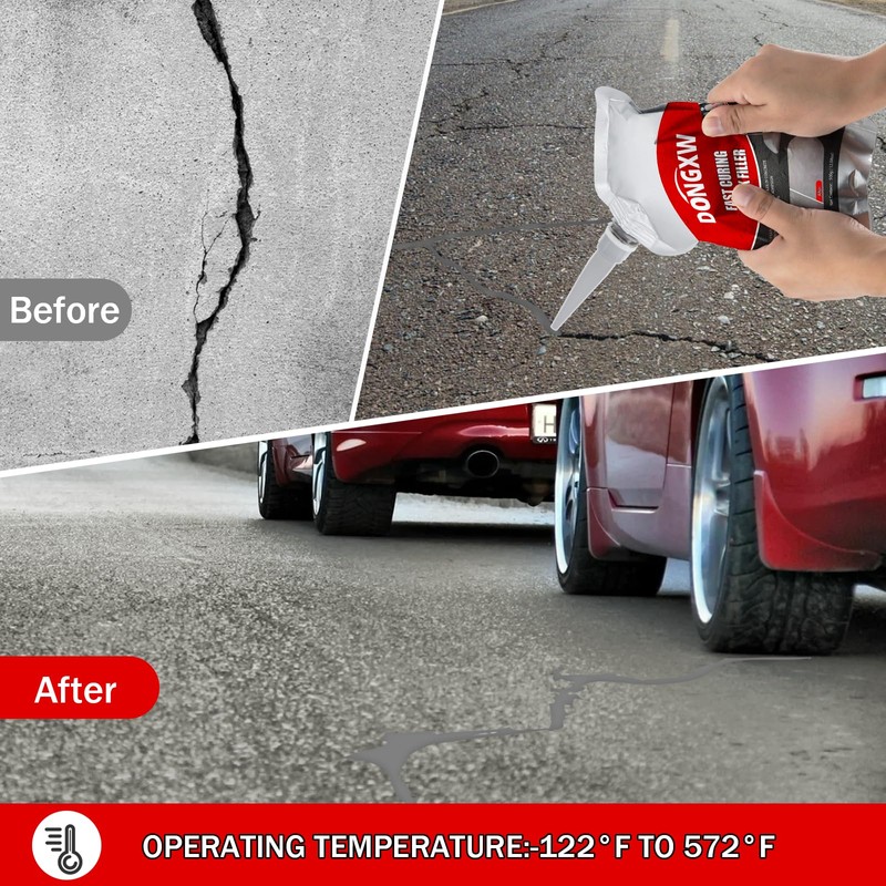Concrete Crack Filler, Quick-Drying Waterproof Cement Crack Repair Sealant, High
