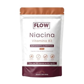 NIACINA (Vitamina B3) - Flow Supplement | LLEVA MÁS X MENOS - Vitamina B3-500 mg - 220 Cápsulas