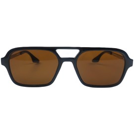 RUNHUIS Vintage Classic 70s Square Sunglasses for Women Men Trendy Retro Slim Rectangle Glasses, Black/silver/dark brown