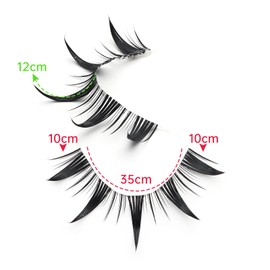 outopen 7 Pairs Manga Lashes with Clear Band Japanese Anime Cosplay Eyelashes Spiky Wet Look Lashes 12mm Asian False Eyelashes Clusters(Wet Look Manga Lashes 5 Clusters|10-12MM)