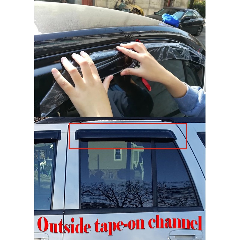 Set of 4Pcs Smoke Window Sun Rain Visor Vent Guard