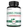 Satoomi Lions Mane Supplement Capsules with Ashwagandha Supplement - 270