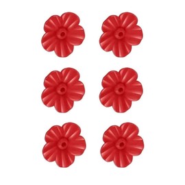 6Pcs Red Hummingbird Feeder Replacement Flowers,Plastic Decorative Flower Feeding Replacement Parts for Feeder Outdoors, Slices Window Hanging Bird Feeder More Birds Bird Health,Backyard Birding