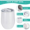 50-Pack Insulated Stainless Steel Wine Tumblers Sublimation Blanks with Spill-Proof