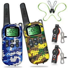 Kids Walkie Talkies Toys Boys Gifts 5 6 7 8 9 Year Old Outdoor Toys for Kids 2 Way Radio with Camping Gear Army Soldier Pretend Play Birthday Present Boy (Yellow Blue)