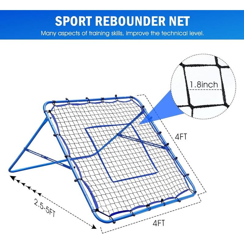 Winthai 4x4FT Volleyball Rebounder Net, Soccer Rebounder Pitchback Net with
