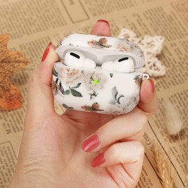 AirPods Pro 2nd Generation/1st Generation Case-KOREDA Cute Printed Design Hard Case for Airpods Pro 2, Shockproof Protective Cover for Airpods Pro (2023/2022/2019) with Keychain for Girls Women Men