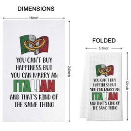 WCGXKO Italian Wedding Gift You Can't Buy Happiness But You Can Marry an Italian Tea Towel Dish Towel (Same Thing Towel)