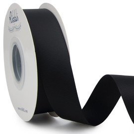 Ribbli Black Grosgrain Ribbon, 1 inches x Continuous 25 Yards, Use for Bows DIY Hair Accessories,Gift Wrapping, Craft and Sewing