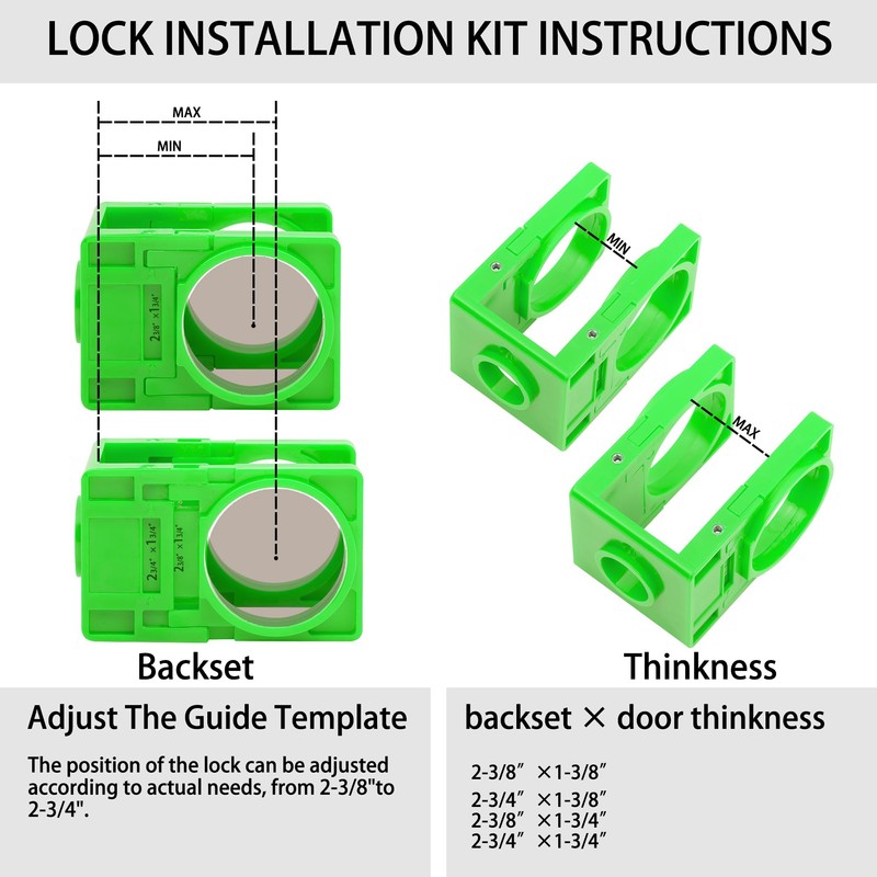 RKK 1-3/8" - 1-3/4" Door Lock Installation Kit Door Hole