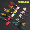 Fishing Lures Spinner Baits Kit, 10pcs Inline Spinnerbait with Rooster