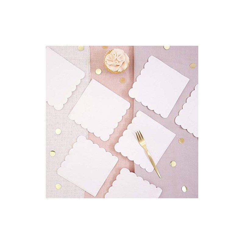 Meri Meri Disposable Paper Napkins (Pack of 20), Scalloped Edge,