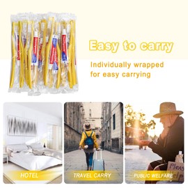 Disposable Toothbrushes with Toothpaste Pack of 100, Yellow Hollow Toothbrush with 10g Toothpaste Individually Wrapped Disposable Travel Toothbrushes Kit in Bulk for Homeless,Airbnb,Hotel,Charity