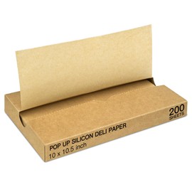 EcoDispose EcoDispose Precut POP UP Deli Paper Sheet Pack of 200, Interfolded Heavy Paper for Food Wrap and Serving (10" x 10-1/2", Kraft