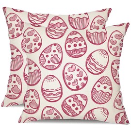 DFXSZ Easter Pillow Covers 18x18 Set of 2 Easter Egg Decor for Throw Pillows Covers Spring Farmhouse Pillow Covers Decor Couch Living Room TH137B18