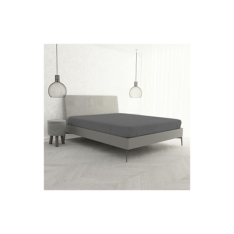 Max Color Fitted Sheet, Smoky Grey, Double 170x200 cm