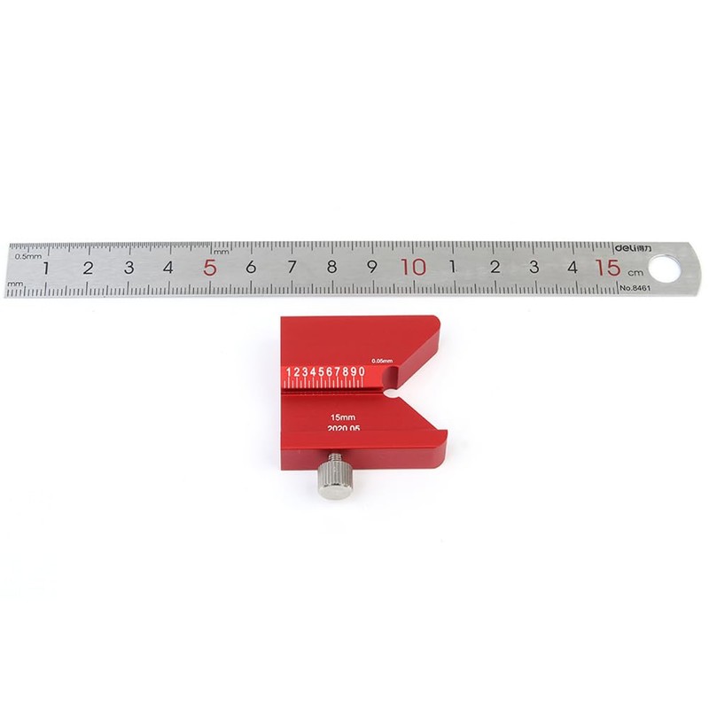 FTtool Carpenter Ruler, Marking, Positioning, with Slide Stop, Aluminum, Steel,
