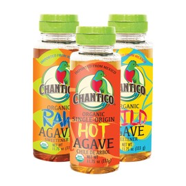 Chantico Agave Organic Sweetener (333g of each, Variety 3 pack, Raw, Wild, Hot), low Glycemic Index, Vegan Sugar substitute, Perfect for use in baking, smoothies, coffee, tea, yogurt