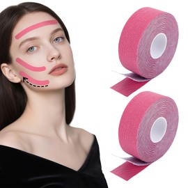 Face Lifting Tape, Face Lifting Tape, Face Lifting Tapes, Face Tape Against Wrinkles, Wrinkle Plaster, Wrinkle Tape, Firming High Elastic Kinesiology Tape, Anti Wrinkle (Pink)