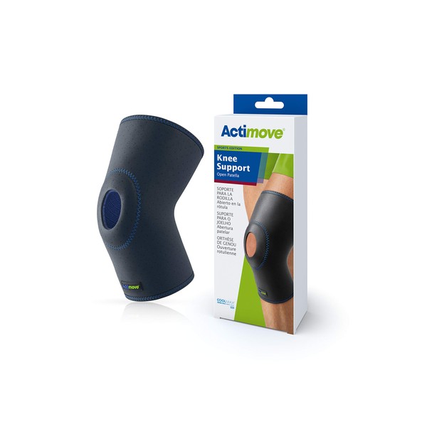 Actimove® Sports Edition Knee Support Open Patella with COOLMAX® AIR Technology – Sleeve for Pain Management – For Strains, Sprains & Swelling - Left/Right Wear – Navy, 3X-Large