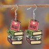 Unbranded Book Lover Reader Earrings Dangle Drop Stack Bookworm Teacher