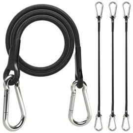 sprookber 24 Inch Bungee Cords with Stainless Steel Carabiner, Heavy Duty Strong Bungee Cords for Camping, Tarps, Bike Rack, Hand Carts etc, Set of 4