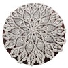 gracebuy 60cm Beige Round HANDMADE Floral Crochet Lace Tablecloths Doilies