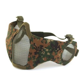 ATAIRSOFT Tactical Airsoft CS Protective Lower Guard Mesh Nylon Half Face Mask with Ear Cover (DW)