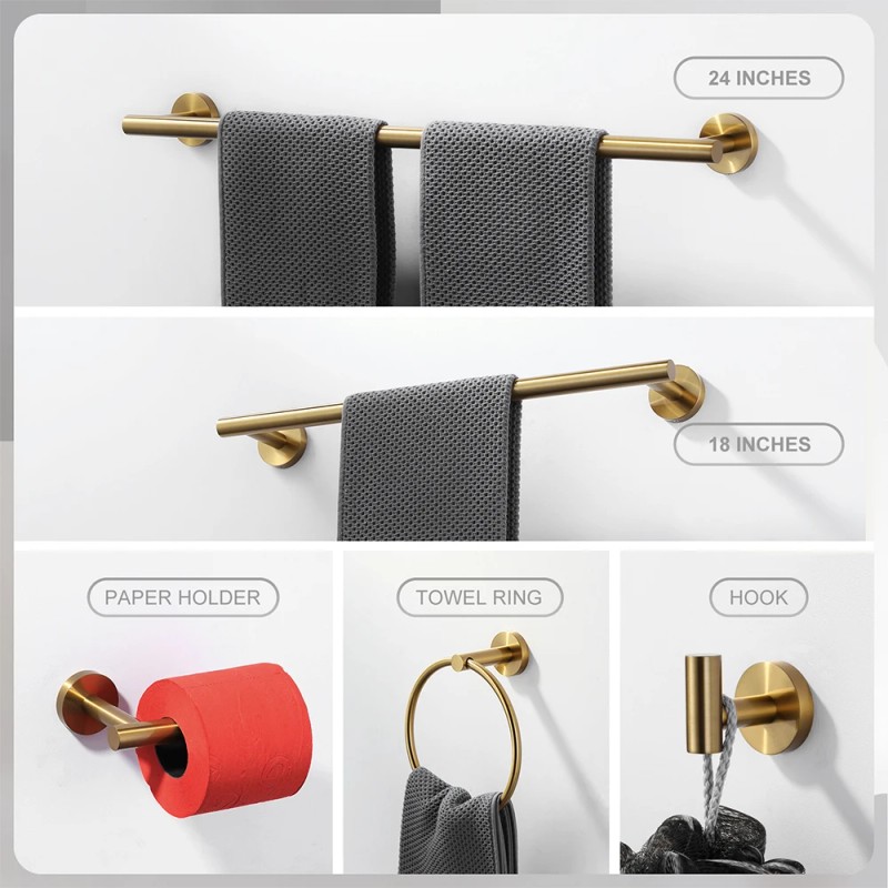 Elegant Lever Design Bathroom Accessories Single Towel Bar Robe Hooks