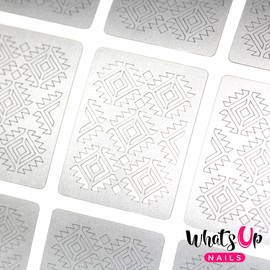 Whats Up Nails - Aztec Vinyl Stencils for Nail Art Design (1 Sheet, 12 Stencils)