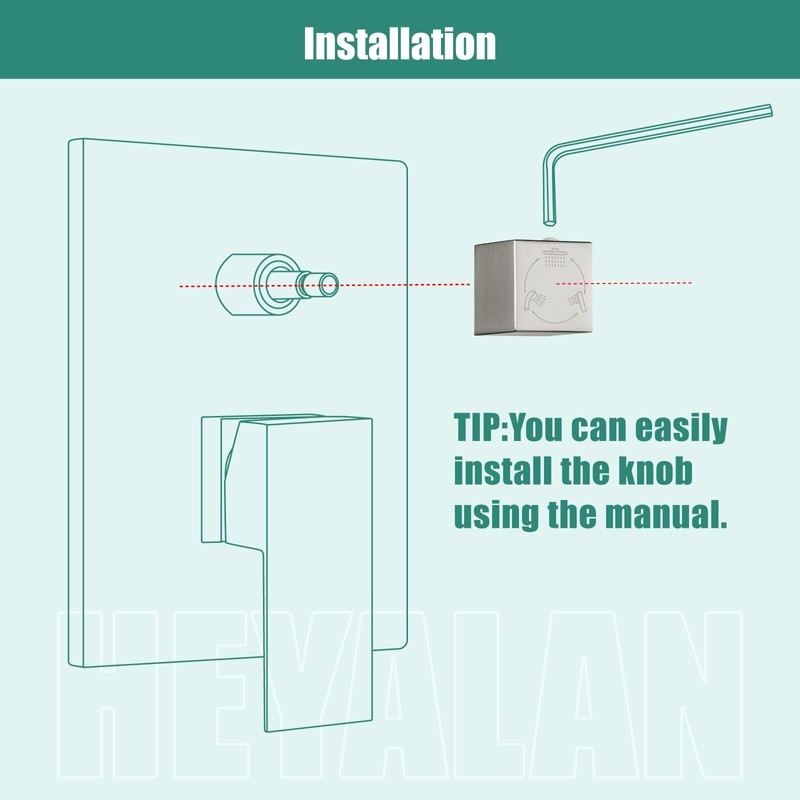 Heyalan Shower Diverter Knob 3 functions Shower Water Flow Converter
