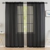 MYSTIC-HOME Window Curtains Black Sheer 90 Inches Long 2 Panels