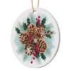Pinecone Ornaments Round Ceramic 3 inches with Frosted Glossy Finish