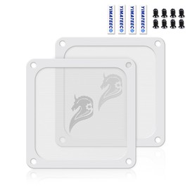 140mm Fan Filter PC Dust Filter Computer Fan Grills Dust Mesh Magnetic Frame PC Case Cover Dustproof PVC 50 Mesh(Gentleman Aesthetic, PVC，140 * 140mm, 2pcs, White)