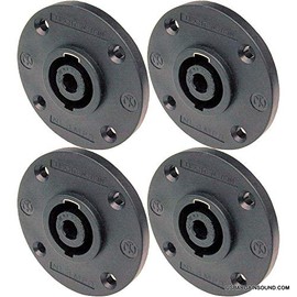 4 Genuine Neutrik NL4MPRXX Round 4-Pin Locking Speakon Male 4 Pole Panel Connector