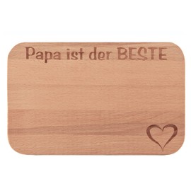 FABRIKSTORES GmbH Wooden Breakfast Board with Engraving "Papa ist der Beste [German Language] [German Language] [German Language] [German Language]