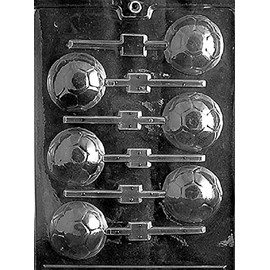 Grandmama's Goodies S019 Soccer Ball Lollipop Chocolate Candy Soap Mold with Exclusive Molding Instructions