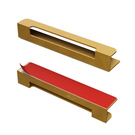 HRX Self-Adhesive Edge Fingerpull Door Handle - Easy to Install Screwless Peel and Stick on Glass, Wood, Metal, Plastic - Sliding Doors Knob for Kitchen Fronts, Drawers & Dressers Panels - 6 Pack