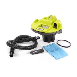 RYOBI ONE+ 18V Cordless 5 Gal. Bucket Top Wet/Dry Vacuum (Tool Only) with 1/4 in. Hose and Crevice Tool (Renewed)