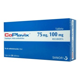 Coplavix Tabletas 75 Mg/100 Mg, 28 Tabletas