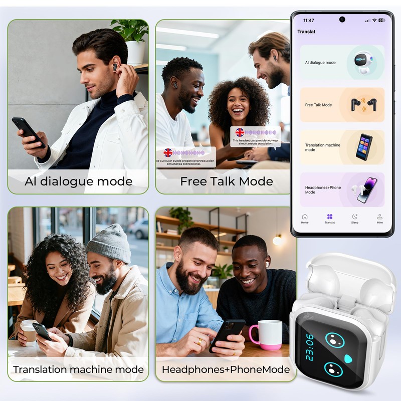 NE20 AI Translation Earbuds Real Time,165 Languages Translator Earbuds with