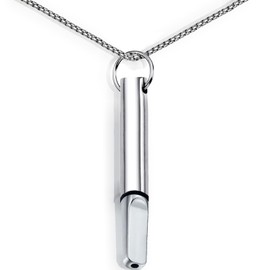 Breathing Necklace with Filter Cotton – Mindful Breathing Aid for Relaxation & Focus, Mindfulness Breathing Necklace Stress Relief Pendant Stainless Steel Anxiety Breathe Necklace for Women Men