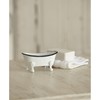 Black and White Bathtub Metal 5.5 x 2.75 Decorative Counterop
