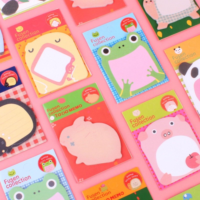 32 Pieces (640 Sheets) Animal Sticky Notes, 8 Styles Mini