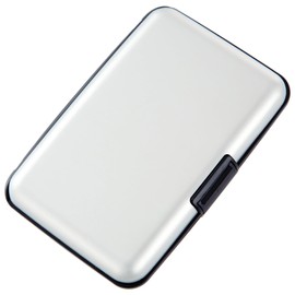 Kaabao Credit Card Holder Small RFID Blocking Wallet Business Metal Slim Mini Aluminum Hard Case for Women Men (Silver)